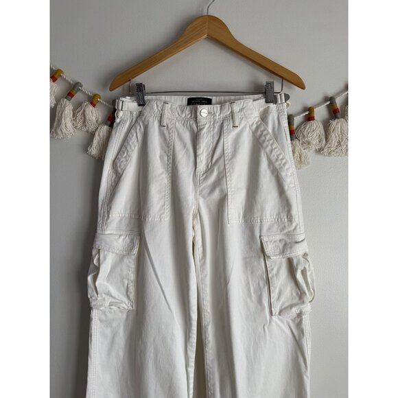 Sanctuary Reissue Cargo Straight Leg Twill Jeans Ivory Baggy Relaxed Fit Boho S - Picture 3 of 9